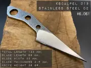Knife EDC "SKELETON". Stainless Steel, HRC 61, Fixed Blade. Limited Edition.