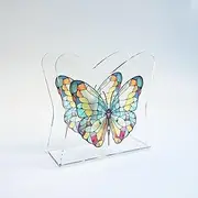Acrylic Transparent Crystal Decorative Butterfly Tabletop Napkin Holder for Table/Freestanding Tissue Dispenser