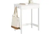 Small White Desk with Drawer Hooks