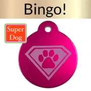 Custom Engraved Dog Tags Personalized Dog Collar Pet Tags Engraved PINK SUPERDOG