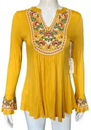 Farmers Market by One World Blouse 96% Rayon Top Shirt Size PXL New NWT