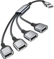 Basesailor USB Splitter Y Cable 1M,1 Male to 4 Female USB-A Expander Hub,Multi USB Port Extender Converter,Extra Multiport Data Charger Split Adapter for Mac MacBook,Car,Xbox One Series X/S,Laptop