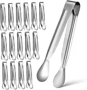 TEHAUX 18 Pcs Mini Tongs Grilling Tongs for Serving Appetizers Salads Ice Cubes Comfortable Grip Easy to Clean
