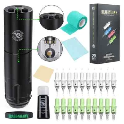 Complete Wireless Tattoo Machine Set Beginner Tattoo Full Kit for Tattoo Artists