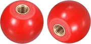 uxcell 5Pcs Threaded Ball Knobs, M5 Female Thread Thermoset Ball Knob 20mm Dia Round Operation Ball Handles with Copper Insert for Machine Lever Handle, Red