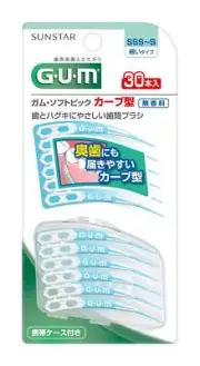 Sunstar GUM Soft Pick Curved Size SSS~S 30 pieces x 8 pieces