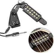 LERTREE 12 SoundHole Guitar Pickup Acoustic Electric Transducer for Acoustic Guitar Magnetic Preamp with Tone and Volume Control, Cable Length 10 ft