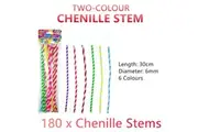 180pcs Color Chenille Stems Craft Sticks Yarn Pipe Bottle Cleaning DIY Arts