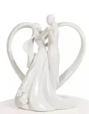NEW Beautiful Bride And Groom Dancing Heart Wedding Cake Topper