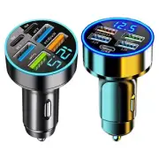 Car Charger USB C Fast Car Charger Head Multi-Port Alloy Charger Adapter