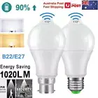 12W E27 B22 LED PIR Sensor Bulb Light Motion Smart Lamp Globe 85-265V Security