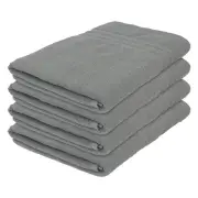 4x Grey 160cm x 90cm Cotton Bath Sheets Large Jumbo Soft Luxury Bathroom Towels