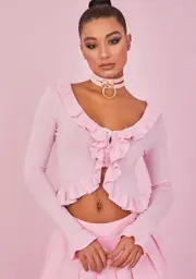 [Sugar Thrillz] Baby Know Ur Frenemies Ruffle Cardigan