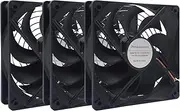 3-Pack 120mm 12V DC High Airflow Computer PC Case Fan 120x120x25mm Triple 3Pin 4.72inch Dual Ball Bearing Brushless Exhaust Cooling Fan for Mining Rig Frame Rack Air Miner PSU with Metal Guard 3000RPM