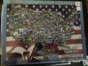 Magic Human Collection 1000 Piece Puzzle USA Map & American Flag Collage Sealed!