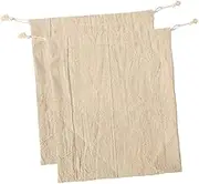 OFFSCH Linen Bread Storage Bag 2pcs Drawstring Bread Bags Reusable Bread Containers Food Pouches Bread Wrapping Holders