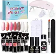 Nail Extension Set Nail Strengthen/Nail Lamp Nail Dryer Base Coat Top Coat with Nail Brush Nail File Nail Clip Tools Multicolor 1