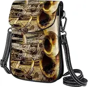 [FVQL] Crossbody Bag for Women, Purse, Messenger Bag, Shoulder Bag, Retro Pattern Music Instruments