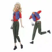 11.5 inch Red Autumn Fashion Top Vest Trousers Bag Fit 1/6 Scale Dolls Clothes