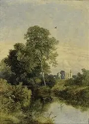A View of Bolton Abbey, Yorkshire 1847 Poster Print by Thomas Creswick (24 x 36)