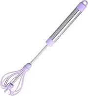 TIDTALEO 1Pc Semi Automatic Egg Beater Manual Hand Held Whisk Blender for Eggs Batter and Violet Compact and Easy to Clean Kitchen Utensil