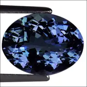 3.40 Ct IGI Certified AA Natural D Block Tanzanite Oval Cut Violet Green