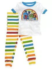 Sesame Street Toddler Boys Colorful Stripe Cotton Pajamas Elmo Sleep Set