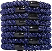 L. Erickson Grab & Go Ponytail Holders - Set of Eight - Navy