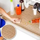 Waterproof under Sink Mat (Beige 34" 1/4 X 22 1/4) Shelf Liner Cabinet Liner for