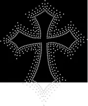 Rhinestone Bling Sparkle Iron On Transfer DIY Large Cross White Clear