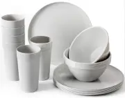 Cocina De Plastico De 18 Piezas Juego De Vajilla, Platos, Fuentes, Tazones, ...
