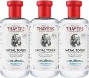 THAYERS Alcohol-Free Unscented Witch Hazel Toner with Aloe Vera, 12 Fl Oz (Pack of 3)