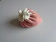 Rosy Pincushion Pink Velvet Strawberry Handmade Plush Velvet Fruit Large Weight