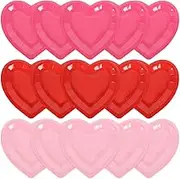 60Pcs Valentine's Day Paper Plates Heart Shaped Disposable Plates Red Pink Decorative Tableware for Holiday Anniversary Birthday Wedding Party Supplies