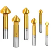 6Pcs Durable 90 Degree HSS Chamfer Cutter Bit Chamfering Countersink Drill Kits
