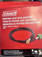 NEW Coleman 5' Long 1 count High-Pressure Propane Gas Hose and Adapter