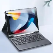 Smart Leather Case With Touchpad For Ipad 10.2 - Black