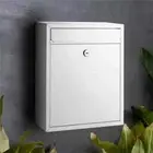 Sandleford White Napoli Wall Mount Letterbox , Galvanised Steel construction .