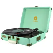 mbeat Woodstock Retro Turntable Record Player 3 Speed Vinyl Speaker RCA Out