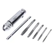 T-Handle Ratchet Tap Holder Wrench for w/ 5pcs M3/M4/M5/M6/M8 Machine Screw Thre