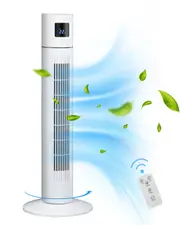 YOPOWER Tower Fan Portable Oscillating Remote Control 3 Speed Timer White