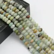 2.0mm Hole Amazonite Smooth Rondelle Beads 5x8mm 6x10mm 8" Strand