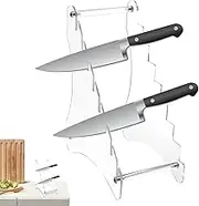 Acrylic Knives Display, Knives Display Stand, Acrylic Display Rack, Desktop Display Stand, Knives Storage Rack, Multi-Tier Display Stand, Hunting Knives Display, Clear Knives Rack, Holder Stand
