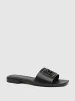 GUESS Women's Black Tarisha Slide Sandals Size: 9, Faux Leather