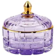 Crystal Candy Jar Apothecary Decorative Jars with Lids Purple Storage Jewelry...