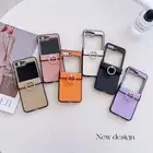 Litchi Patterned Ring Protective Cover Case For Samsung Galaxy Z Flip 6 5 4 3