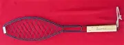 FISH GRILLER~ OVAL BBQ NONSTICK FISH GRILL BASKET ROASTER~ FOLDING W/WOOD HANDLE