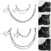 Double Love Star Boots Shoe Chain Buckles Shoes Diy Canvas Martin Layer Pearl