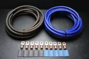 0 GAUGE WIRE 5FT BLUE 5 FT BLACK SUPERFLEX 10PCS COPPER 3/8 RING HEATSHRINK