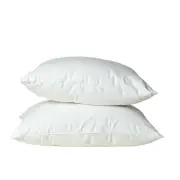 Royal Comfort Goose Down Feather Pillows 1000GSM 100% Cotton Cover - Twin Pack